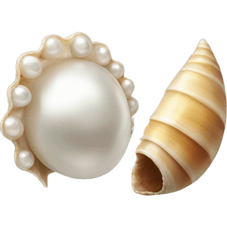 Pearl and shell emoji