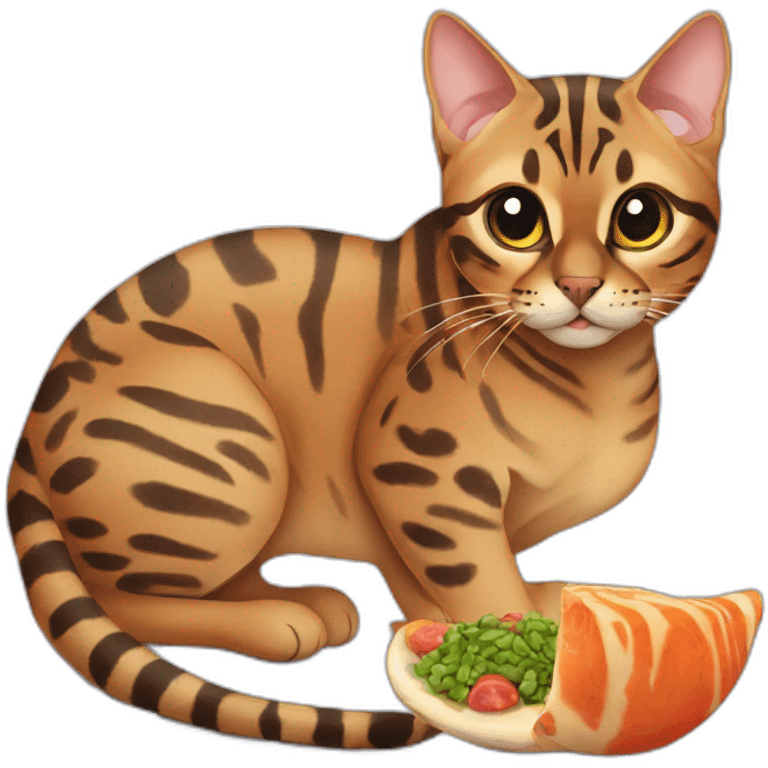 bengal cat wanting to eat emoji