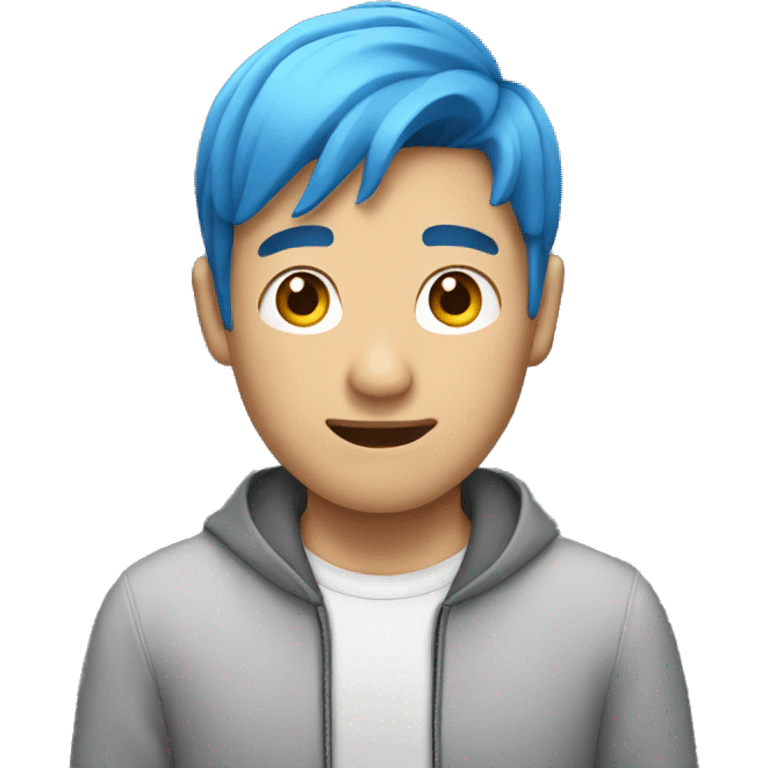 asian guy with blue hair  emoji