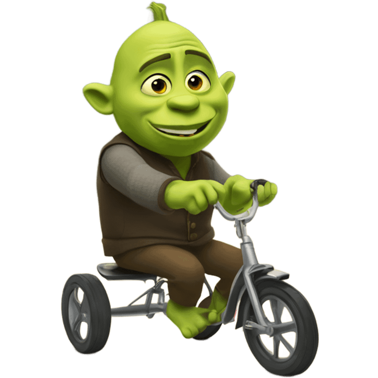 Shreck on a tricycle  emoji