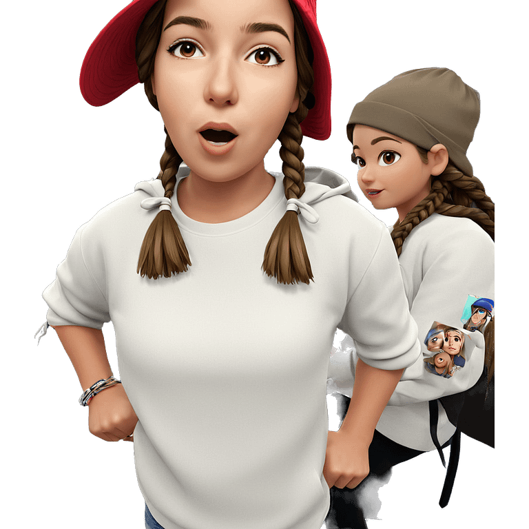 girl with braided hair and hat emoji