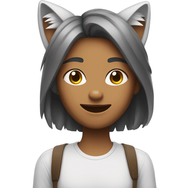 Person wearing cat ears emoji