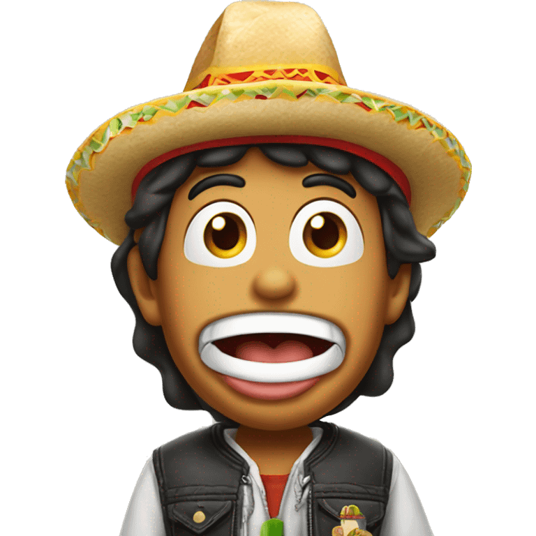 Mexican boy sticking out tongue with McDonald’s hat on  emoji