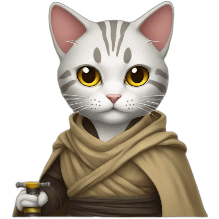 cat jedi flat emoji