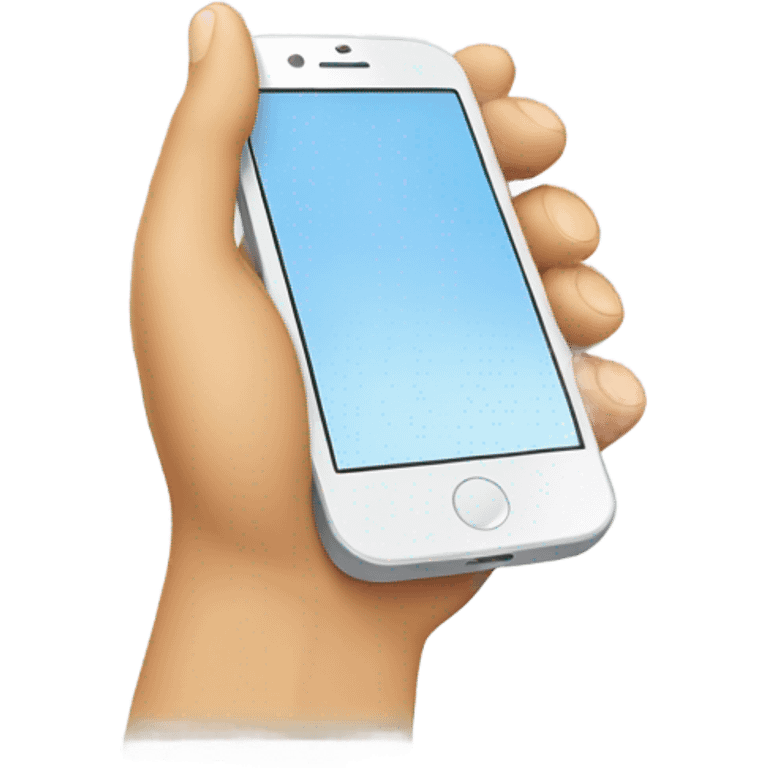 mobile phone with waving hand emoji