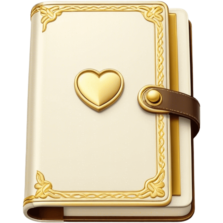 Luxury ivory diary book emoji