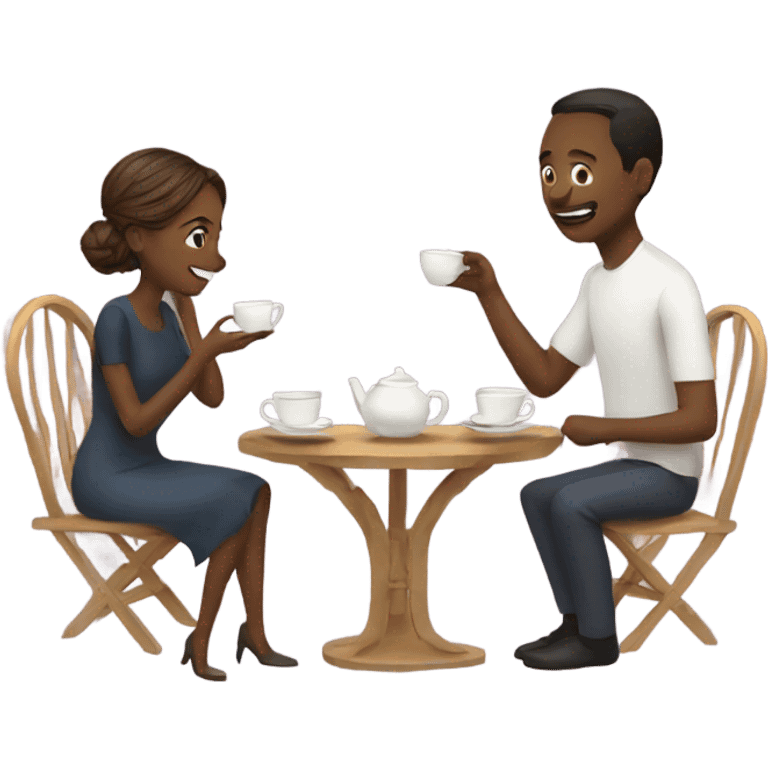 Couple having a tea Time  emoji