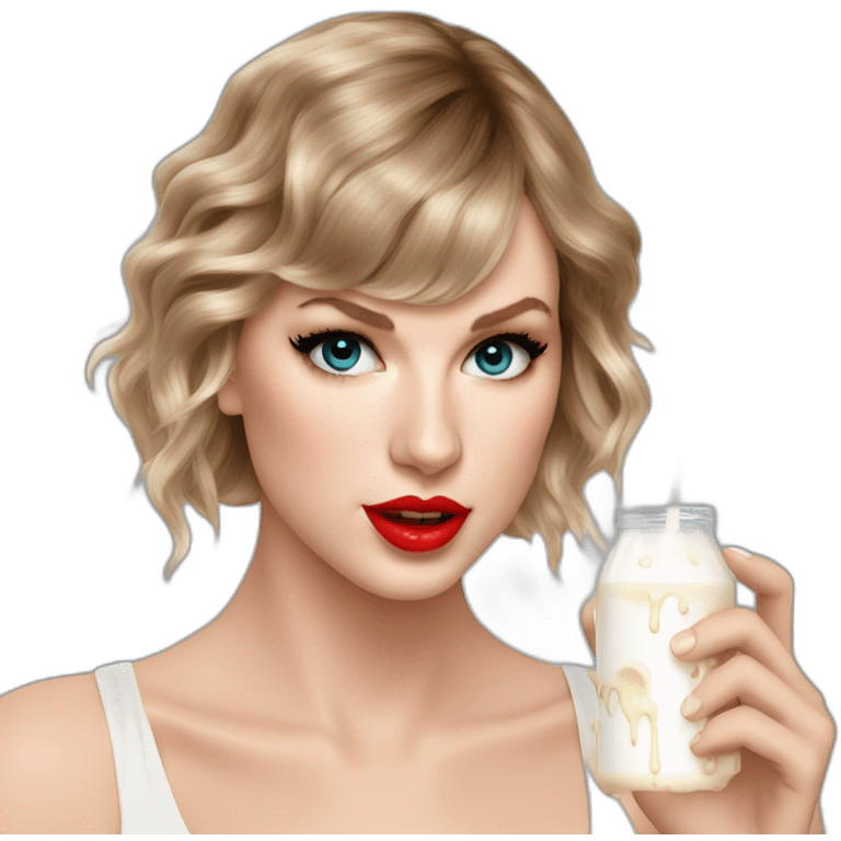 taylor-swift-selfie-milk-on-face-dripping emoji