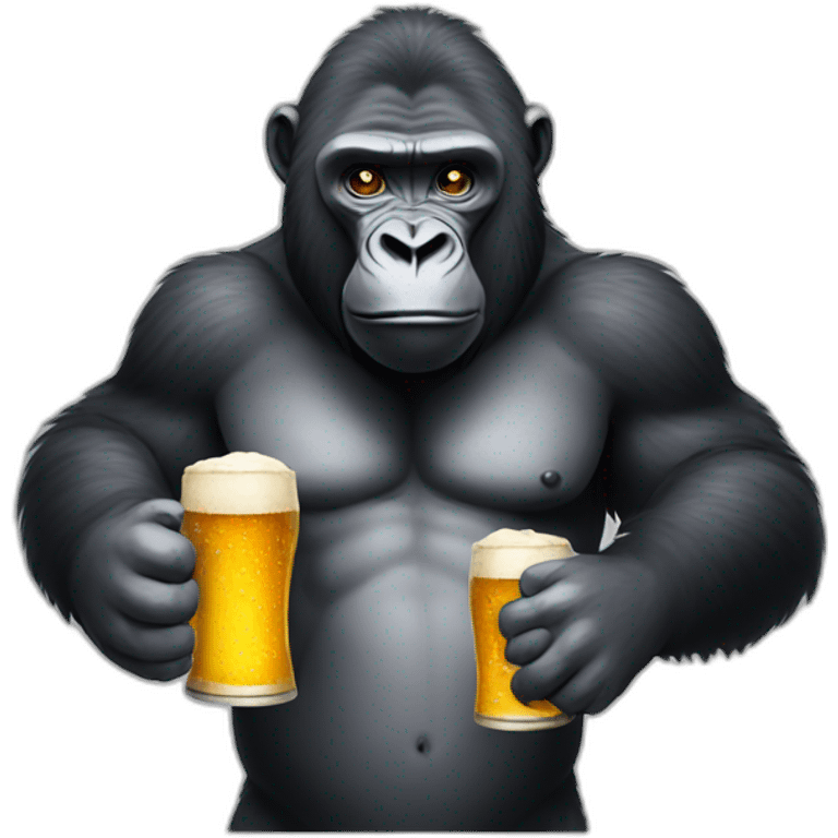 Gorilla holding beer emoji