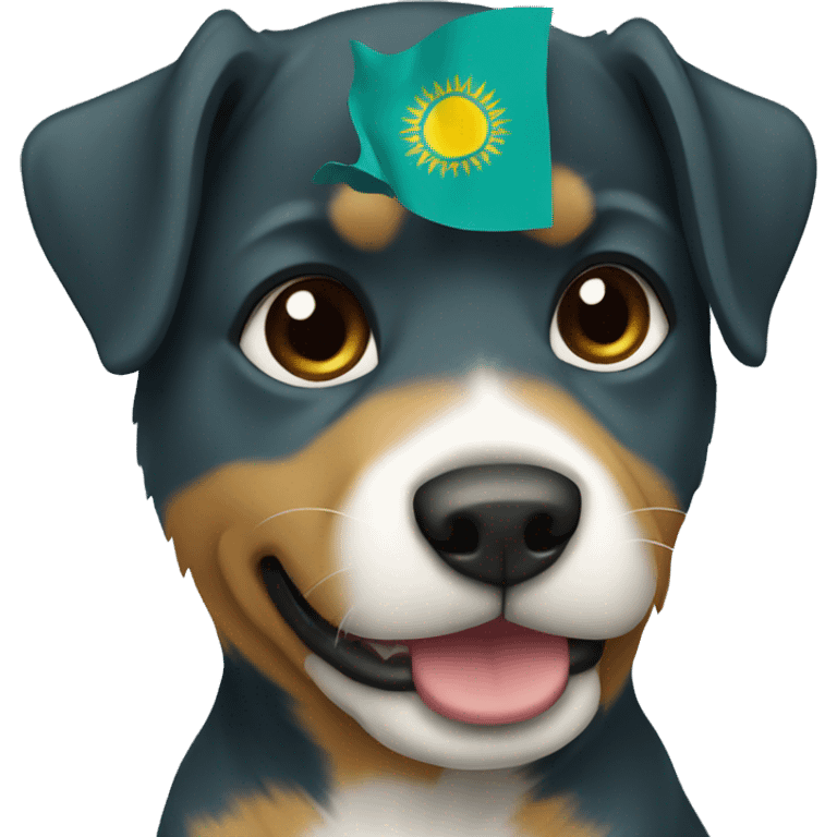 Dog with flag Kazakhstan  emoji