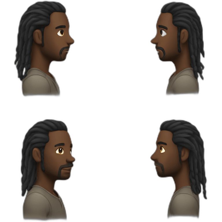 Black man with dread at shoulder emoji