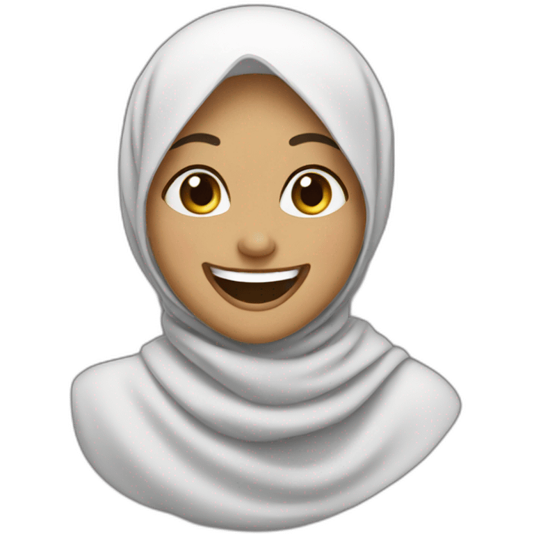 Hijabi girl laughing  emoji