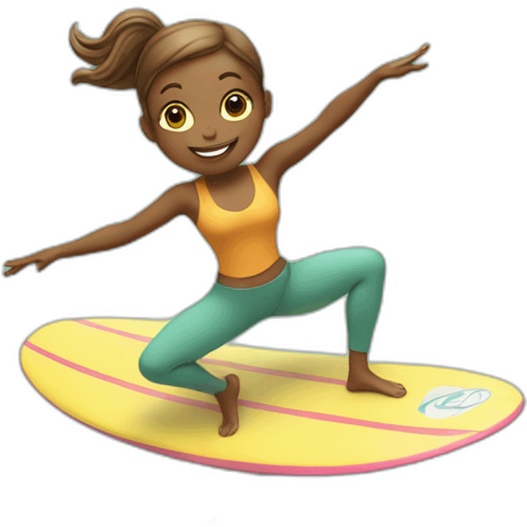 Yoga girl surfing emoji