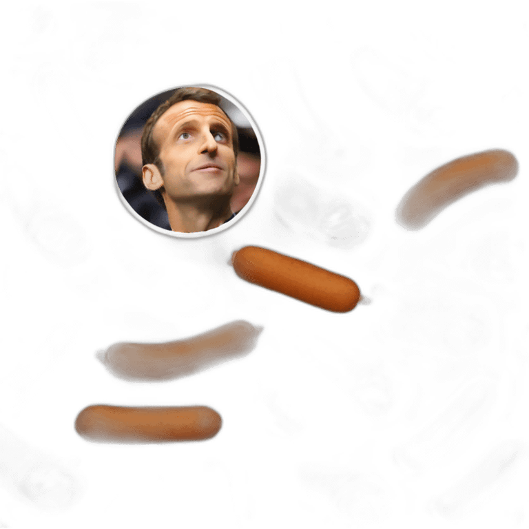 emmanuel macron and a saussage emoji