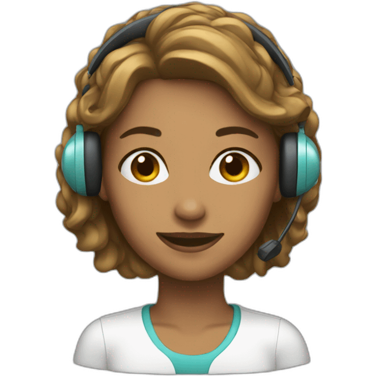 woman with headset emoji