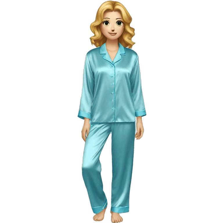 Blue silk pyjamas set emoji