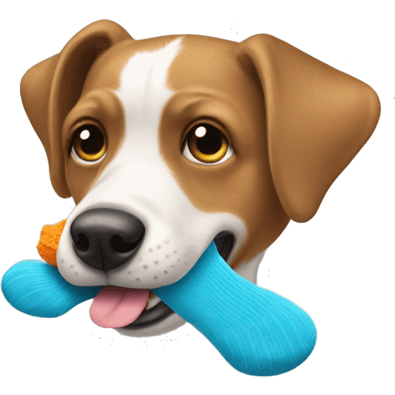 Dog eating socks emoji