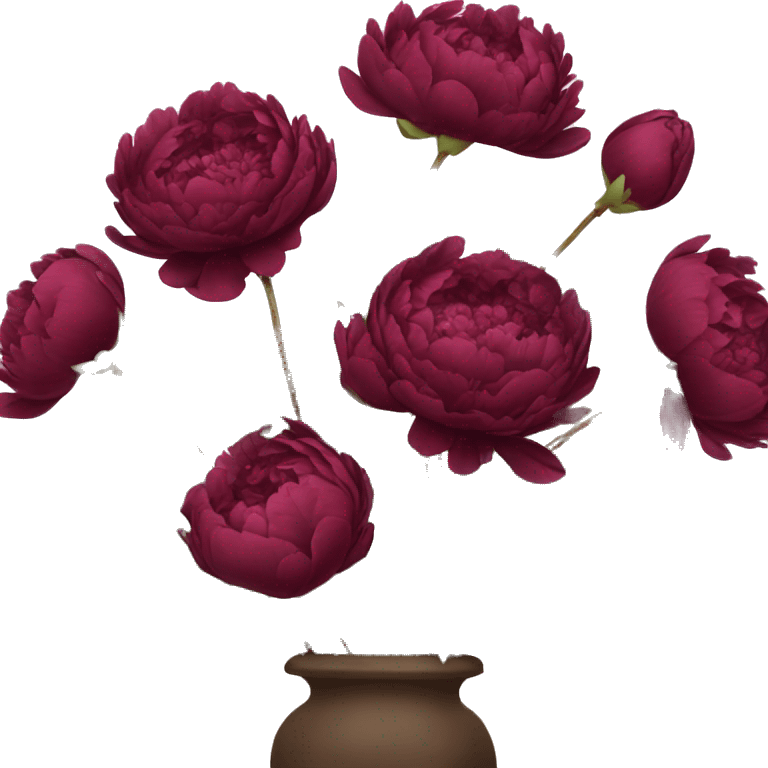 Big bouquet of burgundy peonies  emoji