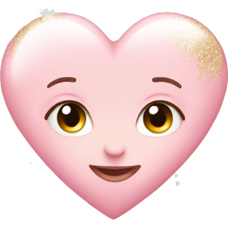 baby pink heart with white gold sparkles emoji