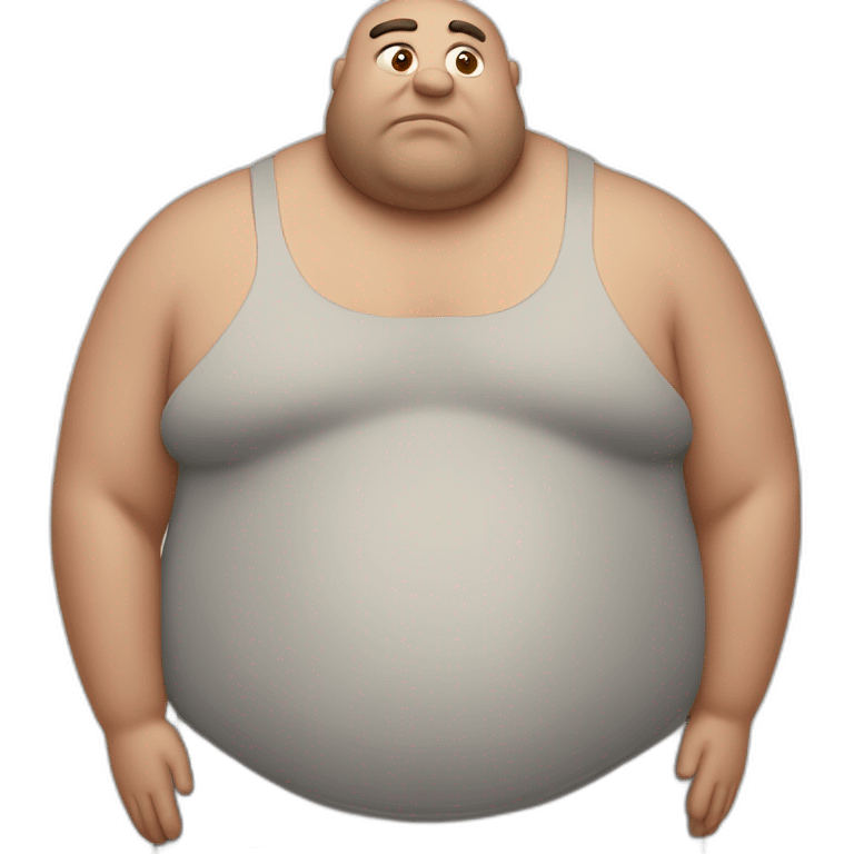 Fat man with skinny arms emoji