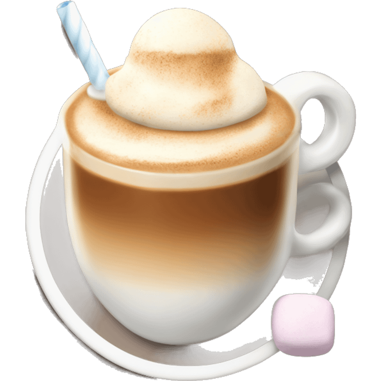 coffee latte with marshmellos emoji