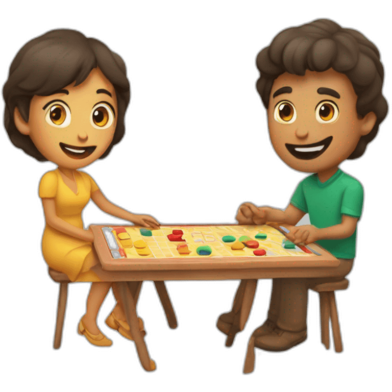 couple playing parchis emoji