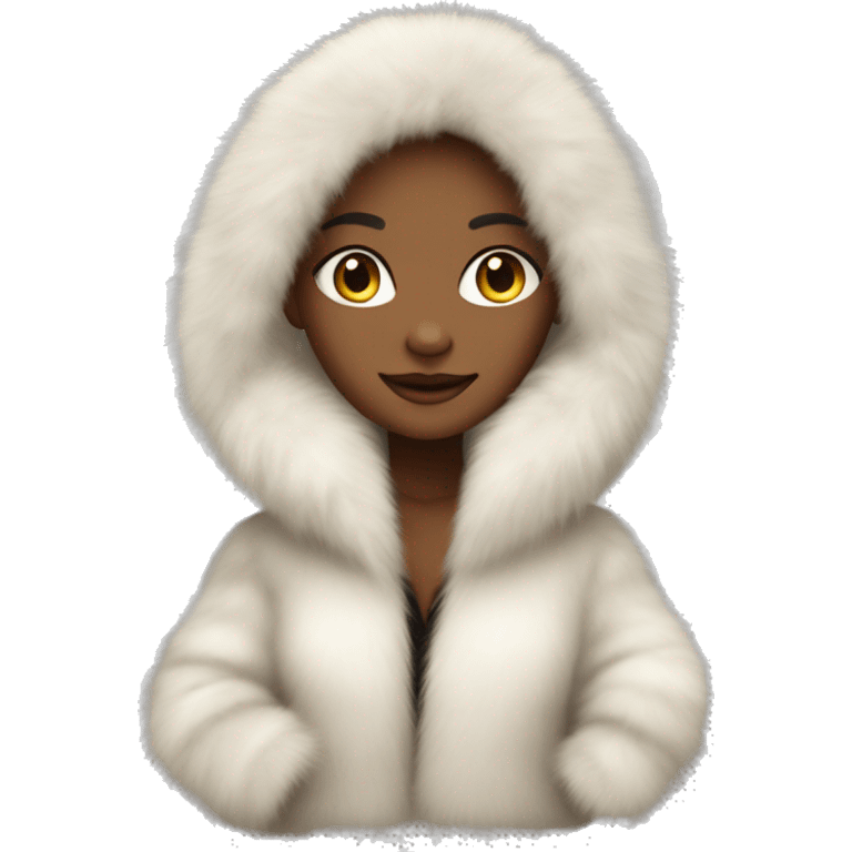 girl wearing fur coat, luxurious  emoji