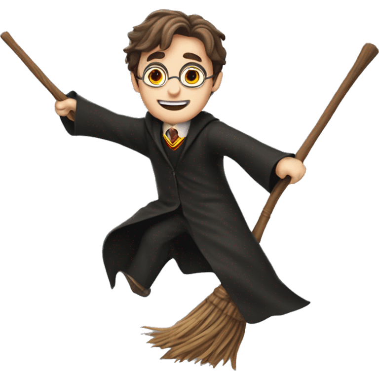 Harry Potter on a broomstick emoji