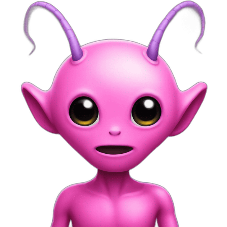 a pink alien with antennae emoji