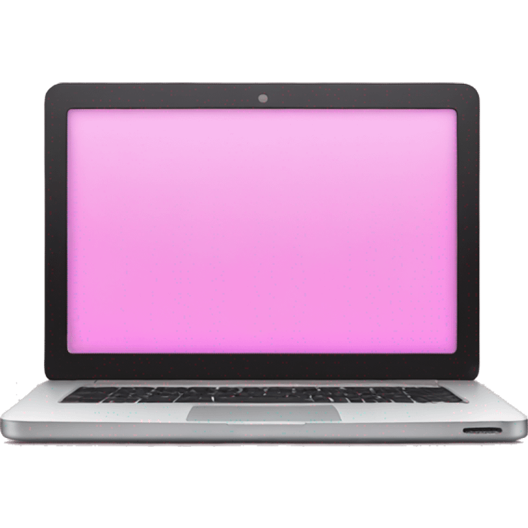 laptop with pink screen emoji