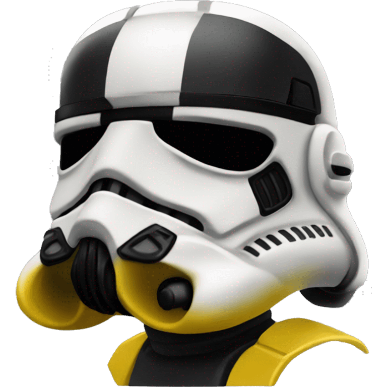 Black and yellow stormtrooper helmet  emoji