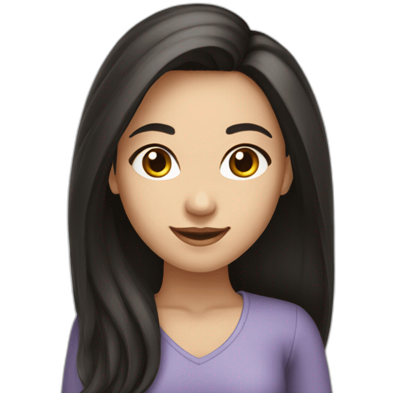 Smiling-Fair-skin-elegant-girl-with-long-dark-hair emoji