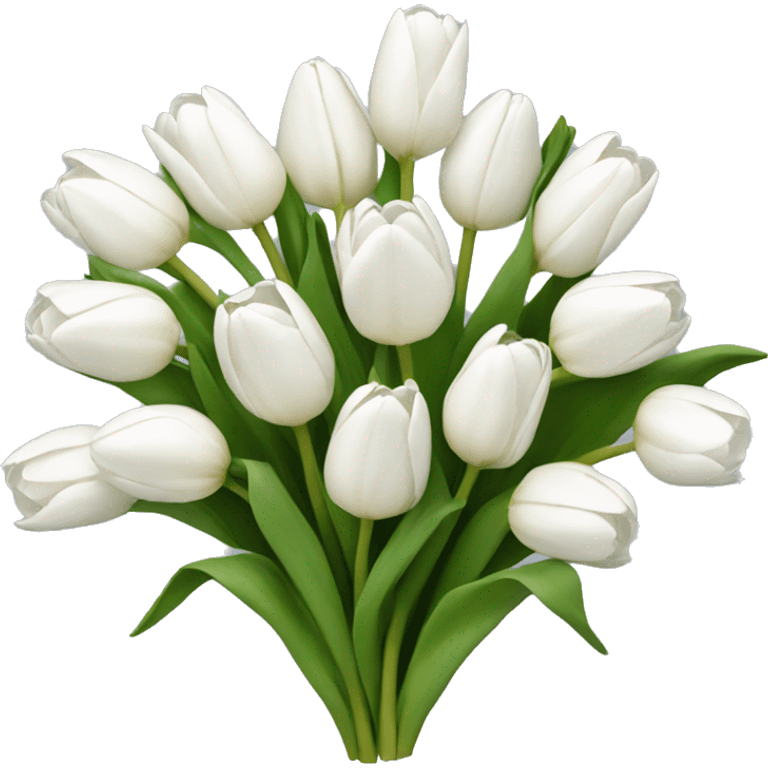 white tulip bouquet  emoji