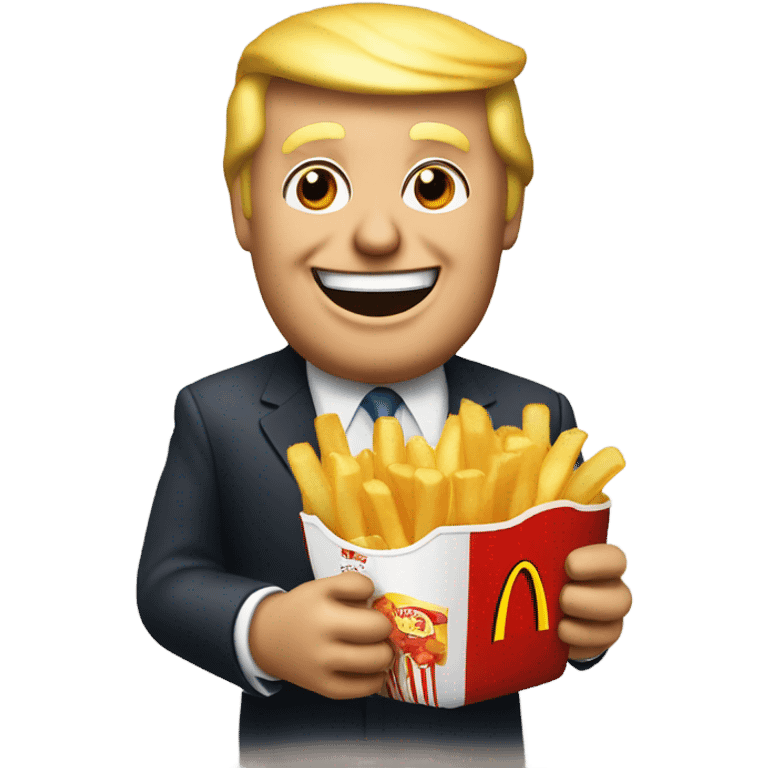 Trump holding McDonald’s French fries emoji