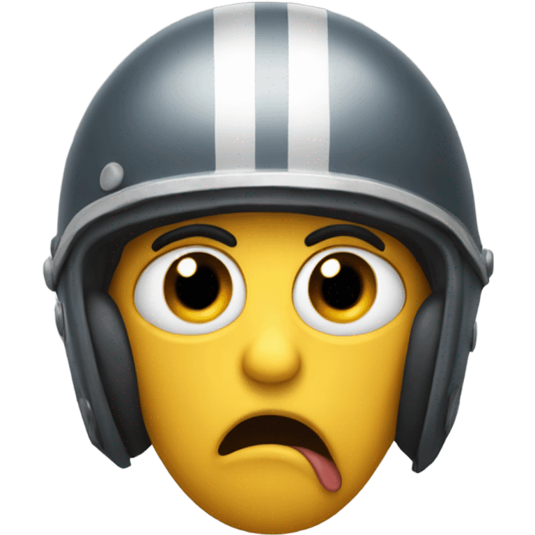 Emoji with a helmet and drooling  emoji