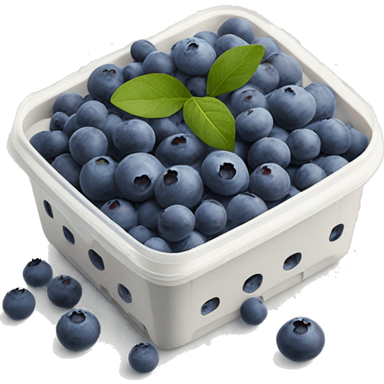 small blueberries in plastic container organic farmer’s market realistic soft textures emoji