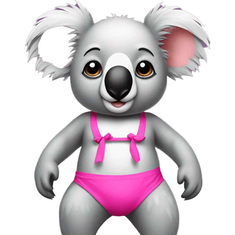 Koala with pink bikini emoji