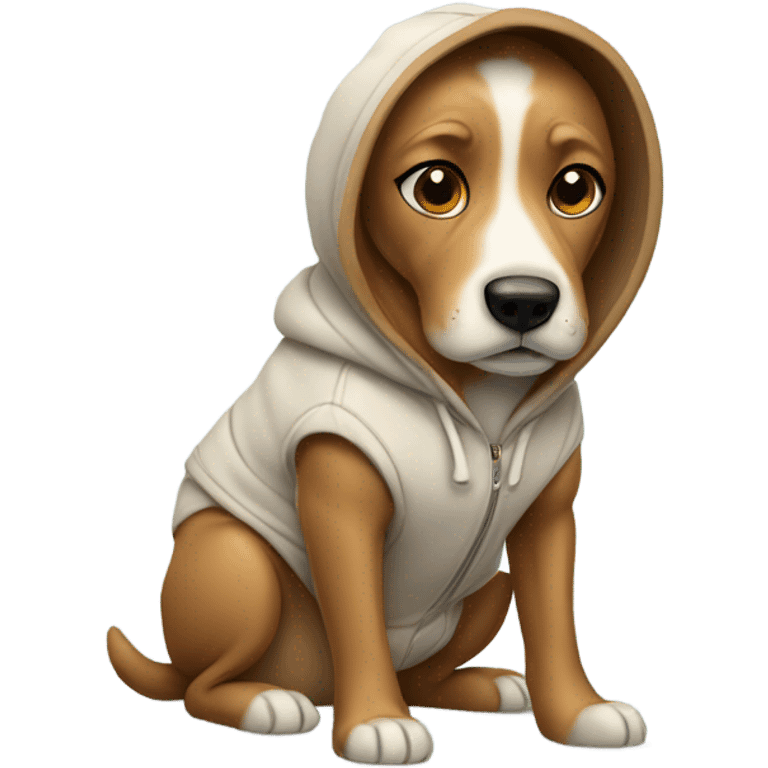 Dog wearing hoodie  emoji