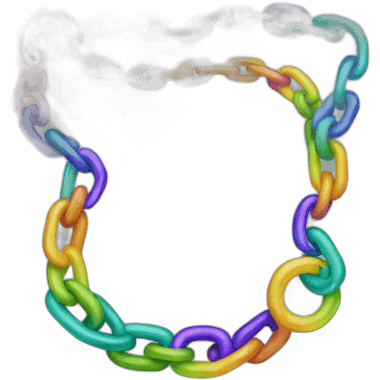 a chain necklace with colorful links emoji