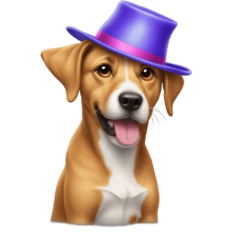 Dog wearing hat emoji