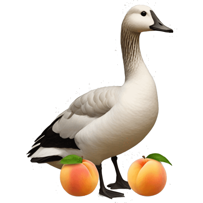 Goose and a peach emoji