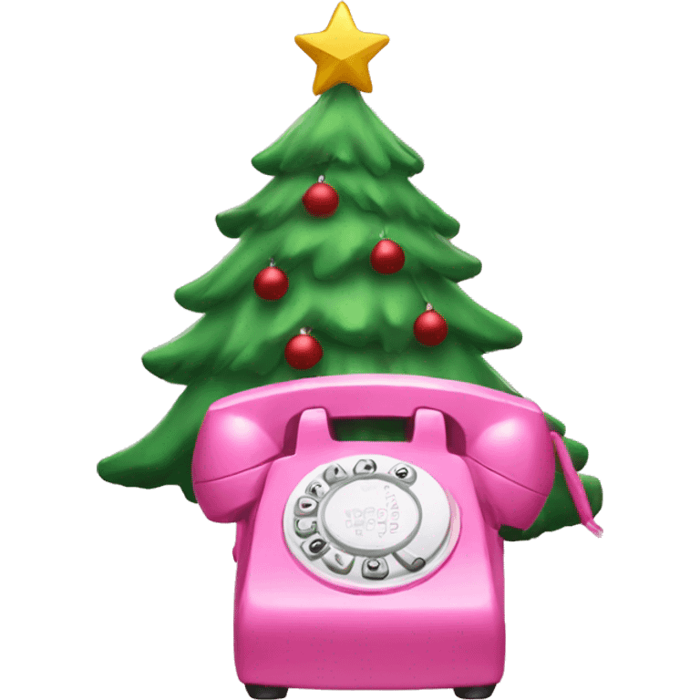 Pink Christmas phone emoji