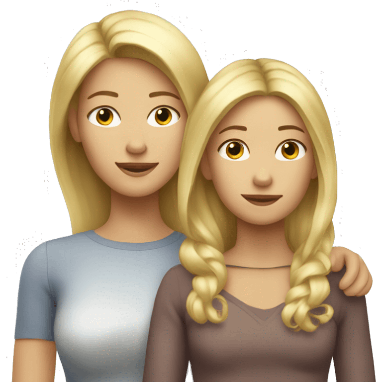 Blond mother with blond 16 years old daughter  emoji