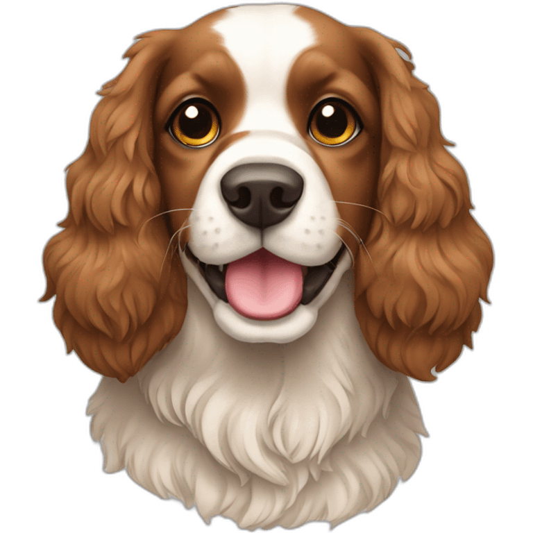 Spaniel brincando com bola emoji