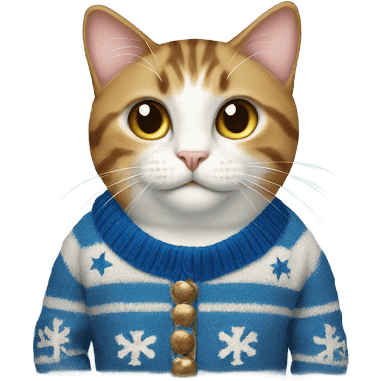 cat wearing hanukkah sweater  emoji