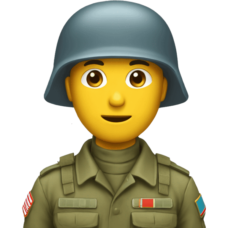 Un soldado con la pose de respeto  emoji