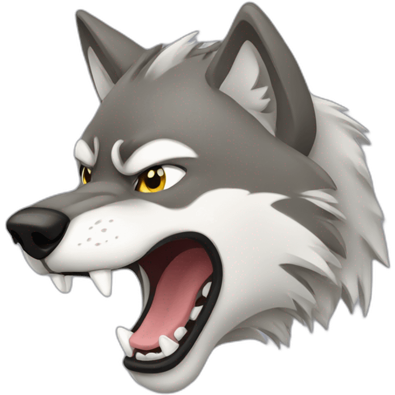 female wolf growling emoji