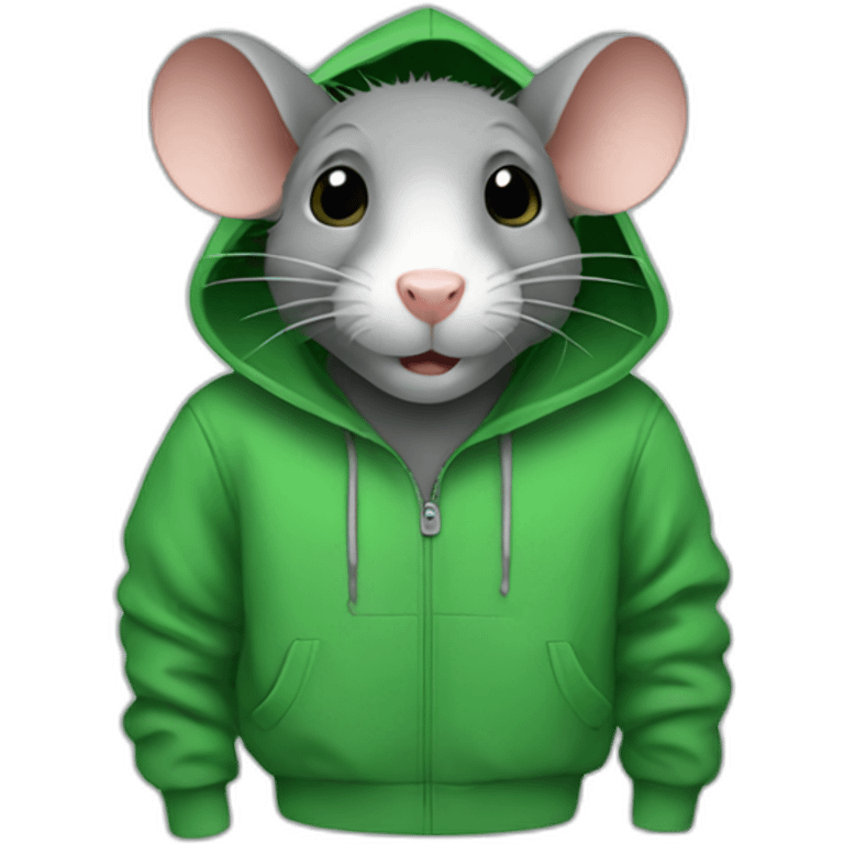 Rat in green hoodie  emoji