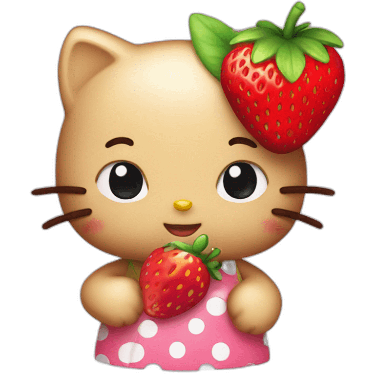 Hello kitty with a strawberry emoji