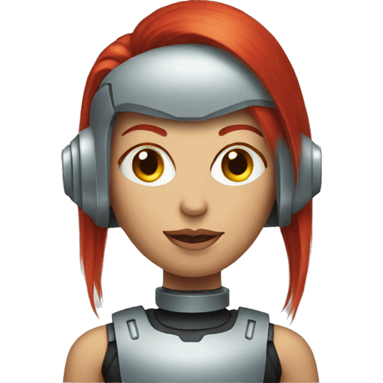 red hair robot woman emoji